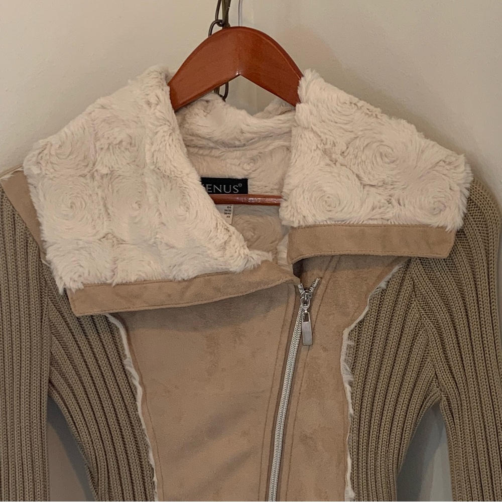 Venus Vegan Suede Sweater Jacket - Picture 3 of 13